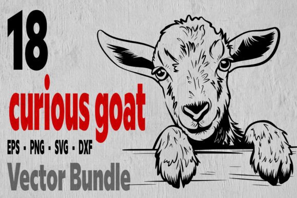 18 Сurious Funny Goat Bundle Svg Graphics for Crafts