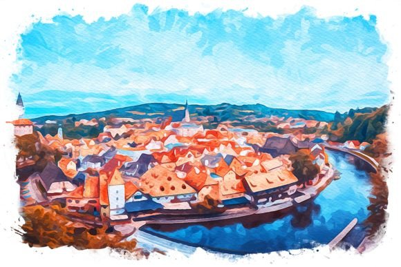 Ceský Krumlov Czech Republic Exquisite Watercolor Illustrations Review