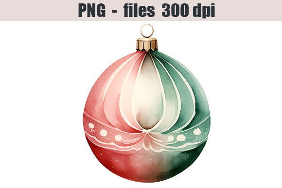 Christmas Ball Watercolor Clipart for Illustrations