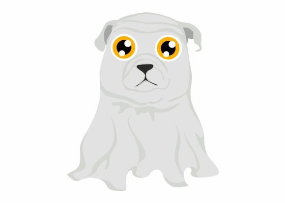 Cute Ghost Bulldog Svg, Halloween Svg Graphics and Crafts
