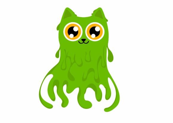 Cute Green Slime Cat Svg, Halloween Svg Graphics and Crafts