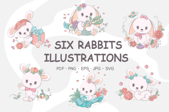 Cute Rabbits Clip Art Review