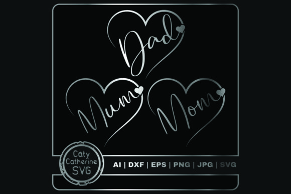 Mum Mom Dad Bundle Remembrance Hearts