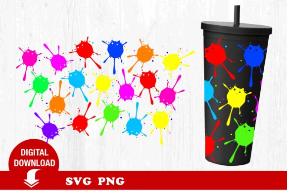 Paint. Tumbler Svg. Spots. Сat Graphics and Print Templates Review
